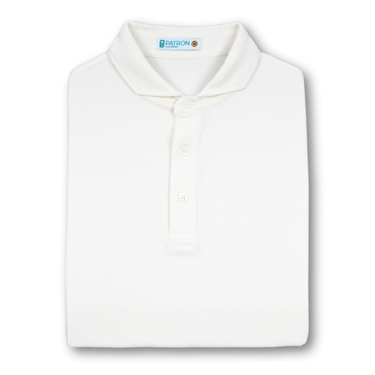 Maverick Polo front view – eco-friendly men's golf shirt in breathable, moisture-wicking fabric with UPF 50+