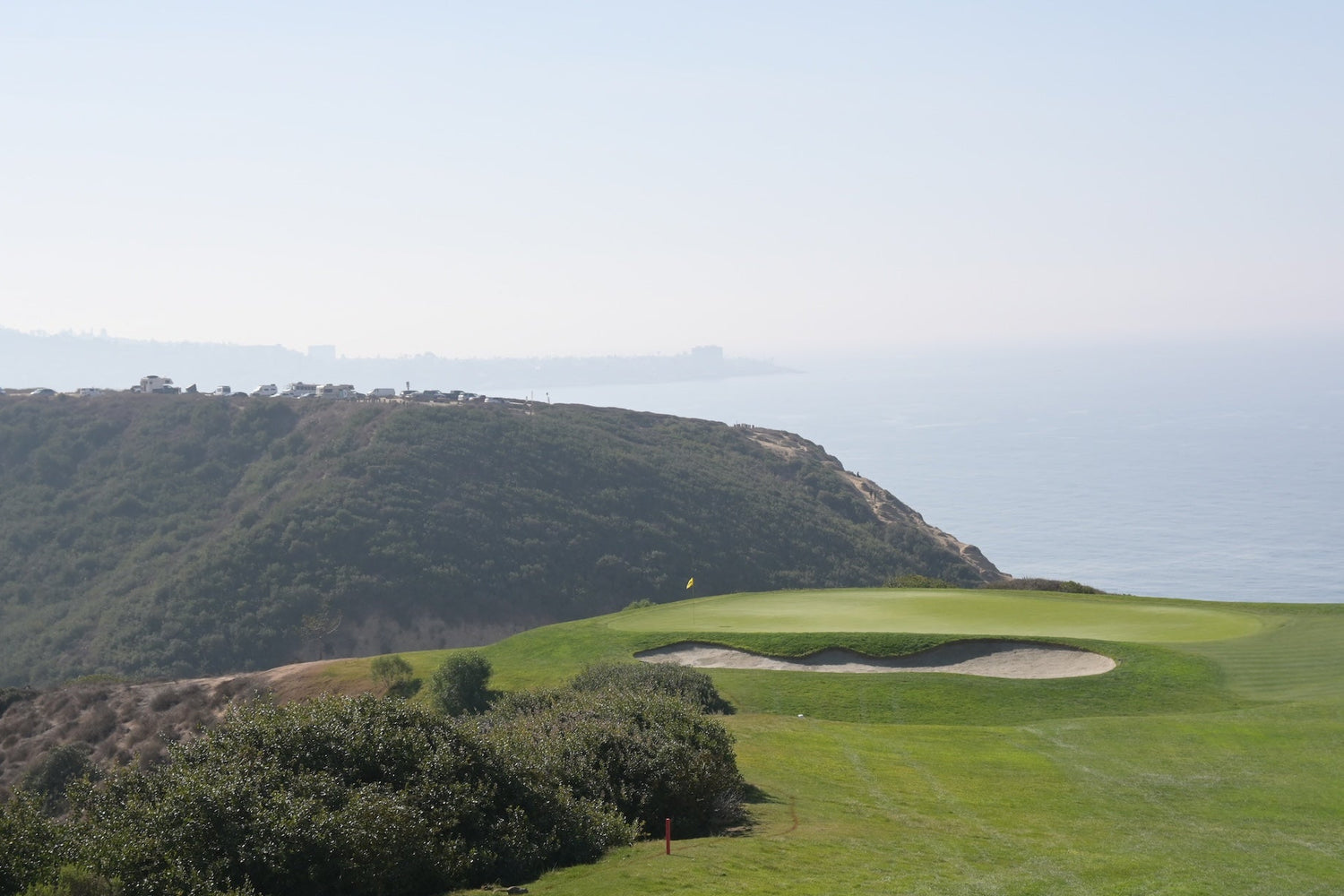 Beautiful natural golf course on the cliff of the pacific ocean